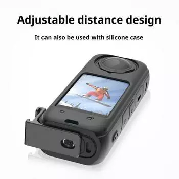 Удлинительный кронштейн для холодного башмака, адаптер для экшн-камеры, миниатюрный портативный микрофонный адаптер для расширения крепления для Insta360 X4 чёрный