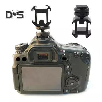 Удлинительный кронштейн для камеры с горячим башмаком, прочная металлическая конструкция, простая установка, широкая совместимость, адаптер для крепления камеры с горячим башмаком чёрный