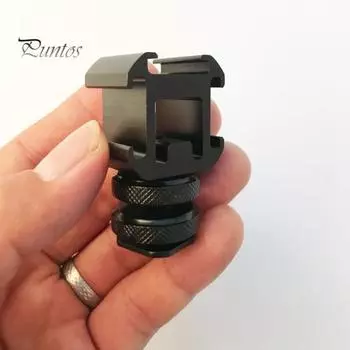 Удлинительный кронштейн для камеры с горячим башмаком, прочная металлическая конструкция, простая установка, широкая совместимость, адаптер для крепления камеры с горячим башмаком чёрный