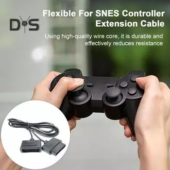 Удлинительный шнур игровой консоли, не спутывающийся, Plug-Play, удлинительный кабель с корпусом из ПВХ, аксессуары для консоли развлекательной системы для SNES чёрный