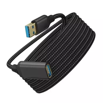 Удлинительный USB-кабель 3 м Popolier [USB3.1 Gen 1] 5 Гбит/с высокоскоростная передача данных USB A (мужчина) - К (женский) USB-удлинитель из нейлоновой оплетки, легко подключается
