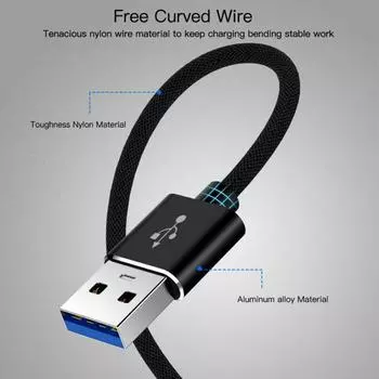 Удлинительный USB-кабель USB 3.0 Удлинительный кабель «папа» для внешнего жесткого диска Шнур привода HDD N8E4 black-100cm
