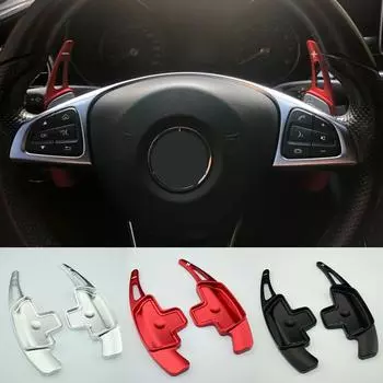 Удлинитель подрулевого переключателя передач для Mercedes Benz ABCE GLE Class W176 W205 W246 C117 W218, алюминиевый подрулевой рычаг переключения передач серебряный