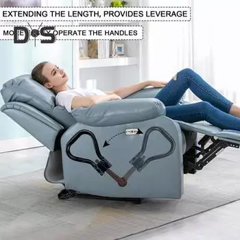 Удлинитель ручки откидывающегося кресла для ленивого мальчика, прочный металл, простая установка с аксессуарами, удлинитель рычага откидывающегося кресла для легкого управления подставкой для ног чёрный