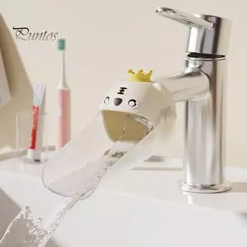 Удлинитель смесителя для детей. Легко разбираемый удлинитель ручки смесителя. Безопасный противоскользящий удлинитель раковины. Брызгозащищенный удлинитель ручки смесителя для малышей. белый