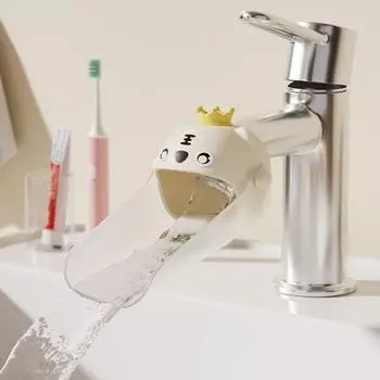 Удлинитель смесителя для детей. Легко разбираемый удлинитель ручки смесителя. Безопасный противоскользящий удлинитель раковины. Брызгозащищенный удлинитель ручки смесителя для малышей. жёлтый