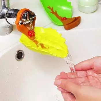 Удлинитель смесителя для помощи малышам, детям, мыть руки в раковине в виде листа