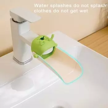 Удлинитель смесителя для раковины Форма мультяшного оленя предотвращает разбрызгивание Оптимальный выход воды для малышей Детский удлинитель смесителя для мытья рук для ванной комнаты и кухни розовый