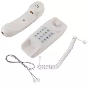 Удлинитель стационарного телефона настенного крепления без домашнего телефона с идентификатором вызывающего абонента для семьи в отеле(белый) белый
