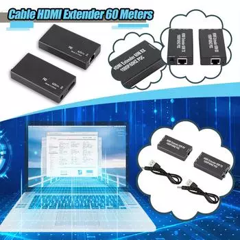 Удлинитель USB-кабеля, 60 метров, один сетевой кабель, 60 метров, усилитель сигнала чёрный