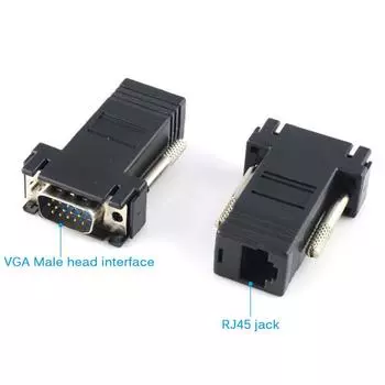 Удлинитель Vga RGB Hdb Male To Lan Cat5 Cat6 Rj45 Сетевой кабель Female Адаптер