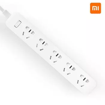 Удлинитель Xiaomi с заземленным сетевым фильтром, 5 розетками и плоской вилкой PowerPort