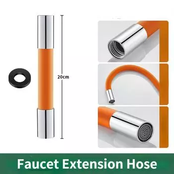 Удлинители для смесителей с вращением на 360 °, смеситель для ванной комнаты, свободный изгиб, брызгозащищенный, универсальная удлинительная трубка для насадки для умывальника ZPG чёрный