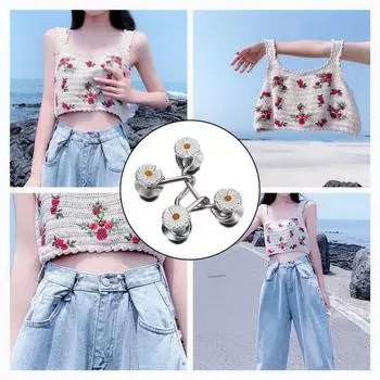 Удлинители пряжек на талии, регулировка без гвоздей, мужские и женские декоративные брюки чистого цвета, узкие пуговицы на талии Small