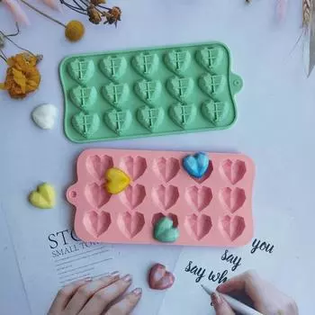 Удобная 8-полая декоративная легко демонтируемая 3D форма для мыла с алмазным сердечком, форма для выпечки, помадки синий