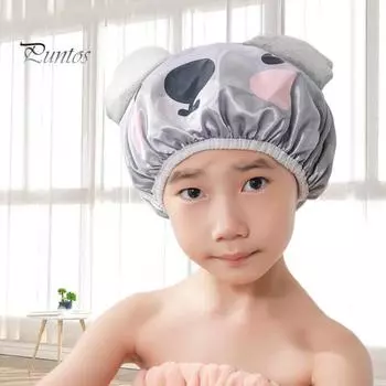 Удобная эластичная лента PEVA мультяшная банная шапочка Nerdy Koala милая детская банная шапочка для дома