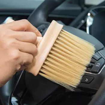 Удобная деревянная щетка, высокая прочность, хороший инструмент для чистки шеи и волос в автомобиле, инструмент для салона пыли