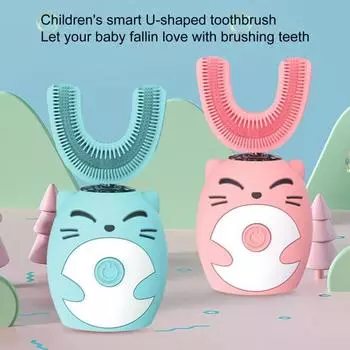 Удобная детская зубная щетка, водонепроницаемый силиконовый инструмент для чистки полости рта S синий