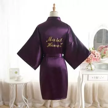 Удобная домашняя одежда Золотая пыль Подружка невесты Свадебный утренний халат Макияж Халат Халат Модный темперамент Элегантный имитация шелкового кардигана One size
