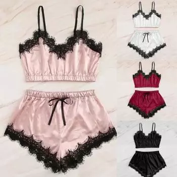 Удобная домашняя пижама с разрезом и кружевом, сексуальная домашняя одежда с кружевом M телесный