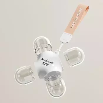 Удобная еженедельная таблетница Водонепроницаемый диспенсер для таблеток Органайзер для лекарств Для ежедневного использования transparent