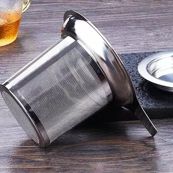 Удобная фильтрация с ручкой, легкая кружка, чашка, фильтр для чая с вкладышами, ситечко, принадлежности для чайной, воронка для чая серебряный
