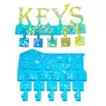 Удобная форма для хранения брелоков, настенное крепление, формы для держателей ключей для дома, силиконовая форма в форме голографической буквы