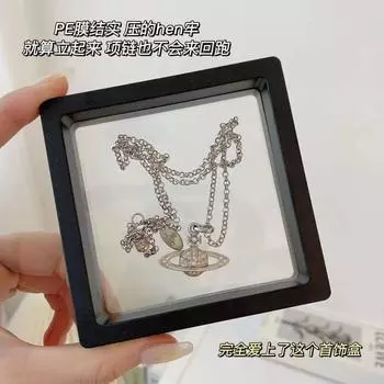 Удобная герметизация, пыленепроницаемая, окисленная полиэтиленовая пленка, компактная коробка для хранения, серьги, ожерелье, кольца, подвесная прозрачная шкатулка для украшений.