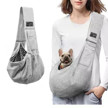 Удобная хлопковая сумка для собак Pet Out Crossbody сумка для путешествий на открытом воздухе портативная сумка-слинг для кошек и щенков принадлежности для переноски домашних животных серый