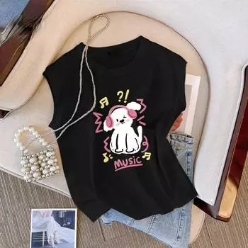 Удобная и дышащая хлопковая женская летняя майка без рукавов L