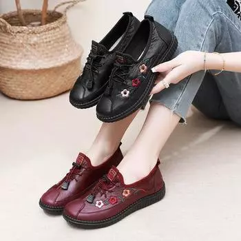 Удобная и модная женская повседневная обувь с мягкой подошвой и мягким верхом 40 чёрный