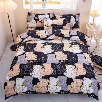 Удобная и теплая кровать для общежития, комплект из трех предметов, простыня, пододеяльник, комплект из четырех предметов 1.2m bed