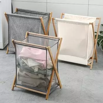 Удобная корзина для одежды, удобный тканевый складной органайзер для белья большой емкости для дома S серый