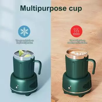 Удобная крышка, 330 мл, изогнутая охлаждающая чашка, пыленепроницаемая ручка, быстрое охлаждение зелёный