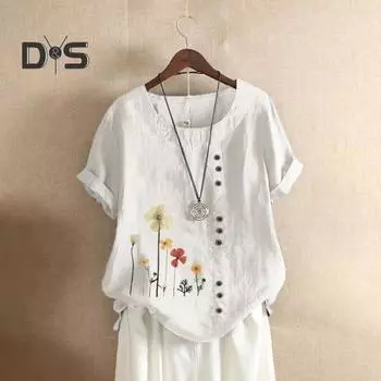 Удобная летняя футболка с круглым вырезом, милая повседневная летняя футболка больших размеров L светло-синий