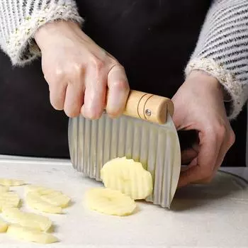 Удобная ломтерезка для картофеля фри, многофункциональная ломтерезка для картофеля фри, овощерезка wooden handle