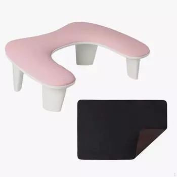 Удобная маникюрная подушка, эргономичная подставка с ковриком чёрный