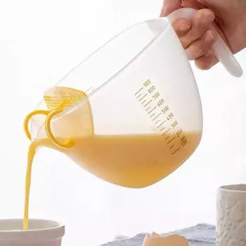Удобная мерная чаша для жидкости объемом 1 л, съемный фильтр, инструмент для выпечки, инструмент для измерения