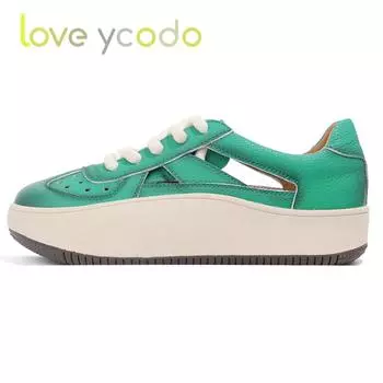 Удобная модная повседневная обувь на платформе из натуральной кожи для женщин и девочек ручной работы 39 чёрный