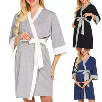 Удобная мягкая пижама большого размера для беременных S серый