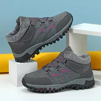 Удобная мужская плюшевая теплая модная нескользящая хлопковая обувь для прогулок на открытом воздухе спортивная повседневная женская обувь 2024 37-42 37 чёрный