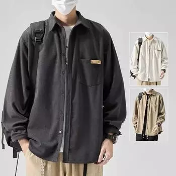 Удобная мужская свободная повседневная рубашка больших размеров с толстым вельветовым верхом с длинными рукавами, универсальный 5XL
