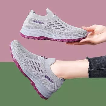 Удобная нескользящая обувь для ходьбы для женщин среднего возраста - мягкая подошва для весны и осени 40 серый