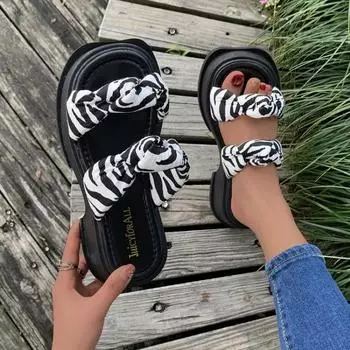 Удобная обувь для женщин, босоножки с жемчугом, женский бежевый, увеличивающий высоту, блочный каблук, универсальный, черный бант 2024 года, модный, массивный 35 чёрный