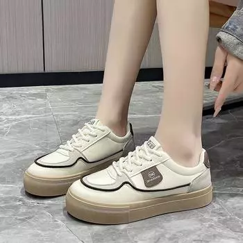 Удобная обувь на толстой подошве Простая и модная обувь в стиле ретро Белые туфли Обувь для досок 35 тёмно-синий