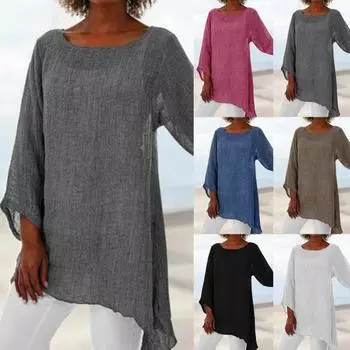 Удобная осенняя блузка, женская футболка с длинным рукавом, свободный топ 3XL серый