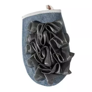 Удобная отшелушивающая перчатка, нескользящая отшелушивающая мочалка, удобная щетка для спины, варежка для ванны и тела синий