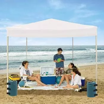 Удобная палатка с противовесом, наполненная водой/песком, фиксированный тент с мешком, наполненный водой мешок с песком, товары для отдыха на природе 10L зелёный