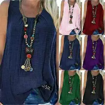 Удобная пляжная футболка, блузка, свободный жилет, летняя повседневная одежда S чёрный