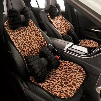 Удобная подушка для сиденья автомобиля с черным бантом, плюшевая подушка для сиденья, задняя подушка style 7